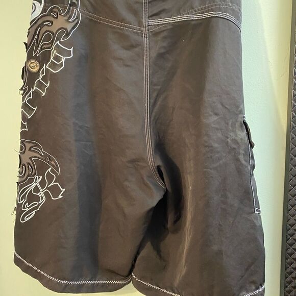 Men’s KIRRA board shorts pockets with CanOpener/ black and blue/size large - Picture 5 of 6